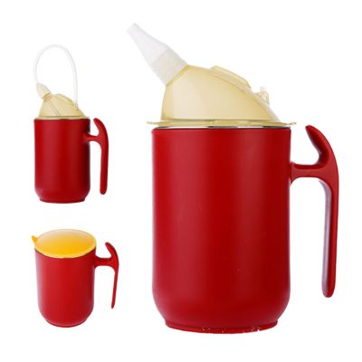 Jukeoiu Adult Sippy Cups for Elderly,Patient Drinking Cup with Handle - Hospital Mugs with Lid, Safe Design Disorders People Supplies for Lovers Coworkers Friends