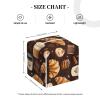 Coffee Bread 1 Print Tissue Box Cover Square, Foldable Modern Leather Cube Tissue Box Holder, Home Decor Accessories for Bathroom, Nightstand, Office Desk, Car, Tabletop view 2
