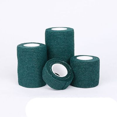 SBJKLYRN Self-adhesive bandage tape 4.8m Colorful Sport Self Adhesive Elastic Bandage Wrap Tape For Knee Support Pads Finger Ankle Palm Shoulder(Dark green,2.5cm X 4.8m)