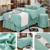4-piece Microfiber Massage Table Sheet Set,Solid Color Massage Table Skirt For Beauty Facial Bed Bedding Breathable Reusable,F,190x80cm(75x31inch) view 2
