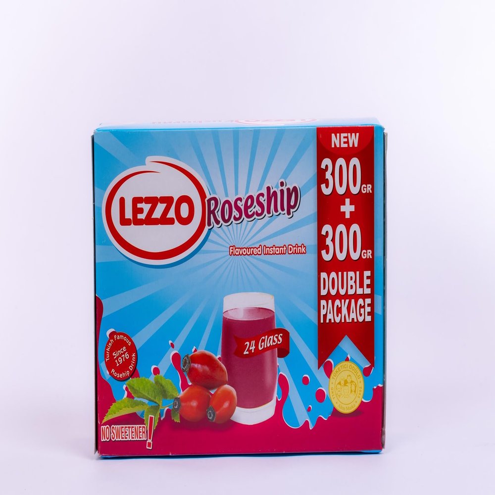 LEZZO Traditional Turkish (Orange, Sour Cherry, Rosehip) Flavoured Instant Drink, Cold & Hot, No Sweetener, 600g Double Package, Makes 24 Glasses (One Size, Rosehip)