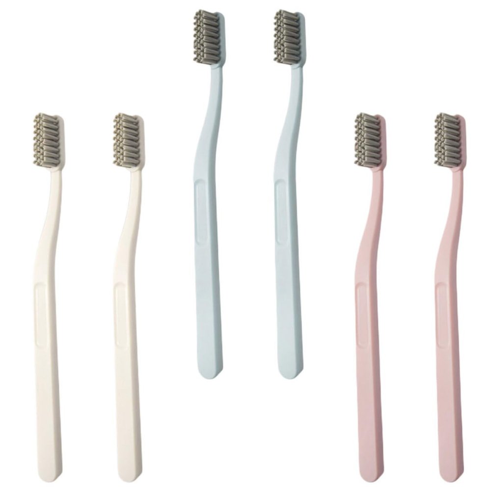 Anneome 6pcs Hard Bristles Manual Toothbrushes for Adults with Ergonomic Design and Nylon Heads, Lightweight Abs Material for Effective Teeth Cleaning and Plaque Removal, Suitable