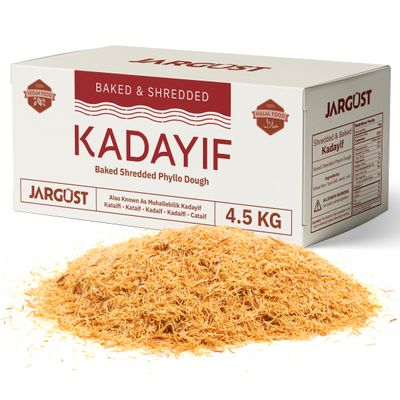 Bulk Baked Kataifi Shredded Fillo Dough, Kadayif, Toasted Katafi, 4.5kg