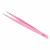 LUCKDANO Anti Static Eyelash Grafting Tweezers Professional Stainless Steel Pink Assist in Grafting Eyelashes with Plastic Protective Shell (CS-11) view 2