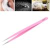 LUCKDANO Anti Static Eyelash Grafting Tweezers Professional Stainless Steel Pink Assist in Grafting Eyelashes with Plastic Protective Shell (CS-11) view 4