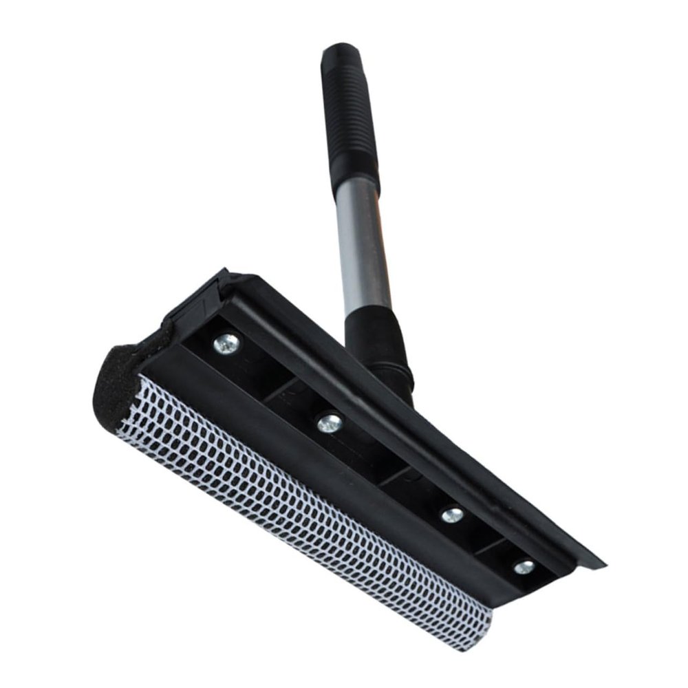 ZUNOXAZ Glass Squeegee Window Cleaning Wiper with Dual-Sided Replaceable Rubber Strip and Microfibre Scrubber Cloth for Home Car and Bathroom Glass Mirrors