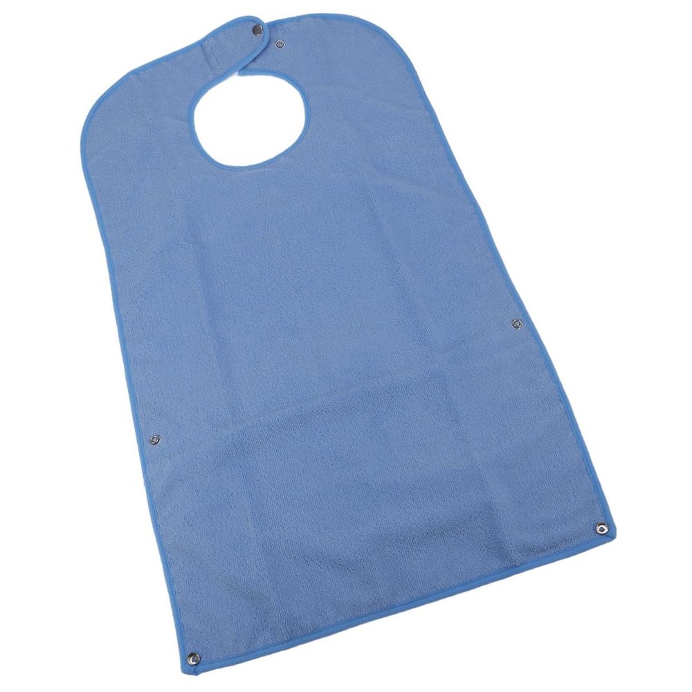 ERINGOGO Disability Aid Apron Adult Elderly Mealtime Bib Soft Cloth Machine Washable Stain Protection Sky Blue