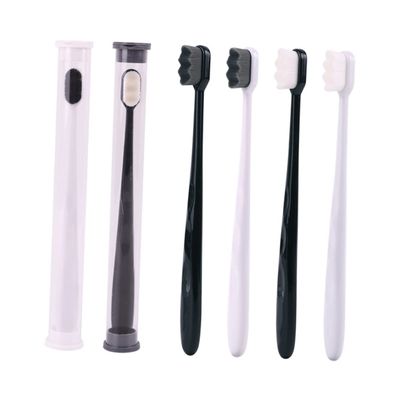 BELLIFFY Soft Micro-Nano Manual Toothbrush Black Handle with Bristles for Oral Cleaning and Sensitive Gums, Pregnancy and Postpartum Oral Care Tool for Deep Teeth Cleaning