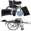 Lightweight Folding Wheelchair - 6-Position Reclining, Dual Hand Brake & Lifting Leg - Portable High Carbon Steel Construction - Easy Storage view 2
