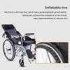Lightweight Folding Wheelchair - 6-Position Reclining, Dual Hand Brake & Lifting Leg - Portable High Carbon Steel Construction - Easy Storage view 4