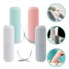 Beaupretty 4pcs Portable Toothbrush Holder Travel Toothbrush Case with Lid, Detachable Toothpaste Storage Container, Bathroom Cup Set for Outdoor and Travel Use view 2
