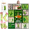 Remagr 3 Pcs Christmas Funny Pickle Lover Gifts for Women Include 60'' x 50'' Just a Girl Who Loves Pickles Throw Blanket Glass Cup with Lid Straw Socks Accessories for Xmas Birthday Teacher Mother view 1