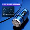 Mini Electric Shaver for Men Women, USB-C Rechargeable Capsule Razor with Wet and Dry Shaving, Portable Shaver with Digital Display, Cordless Compact Shaver for Travel Home Business Trip (Blue) view 2