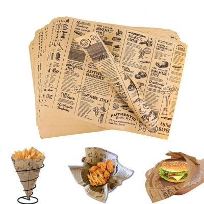 100 Pcs Greaseproof Paper Sheets,Baking Paper,Baking Parchment,Food Burger Papers for Bread Sandwich Burger Pizza Fries(28x38cm)