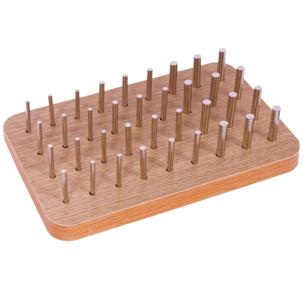 wkao Wooden Pegboard with 36 Steel Rods, Enhances Hand-Eye Coordination, Fine Motor Skills for Stroke Recovery