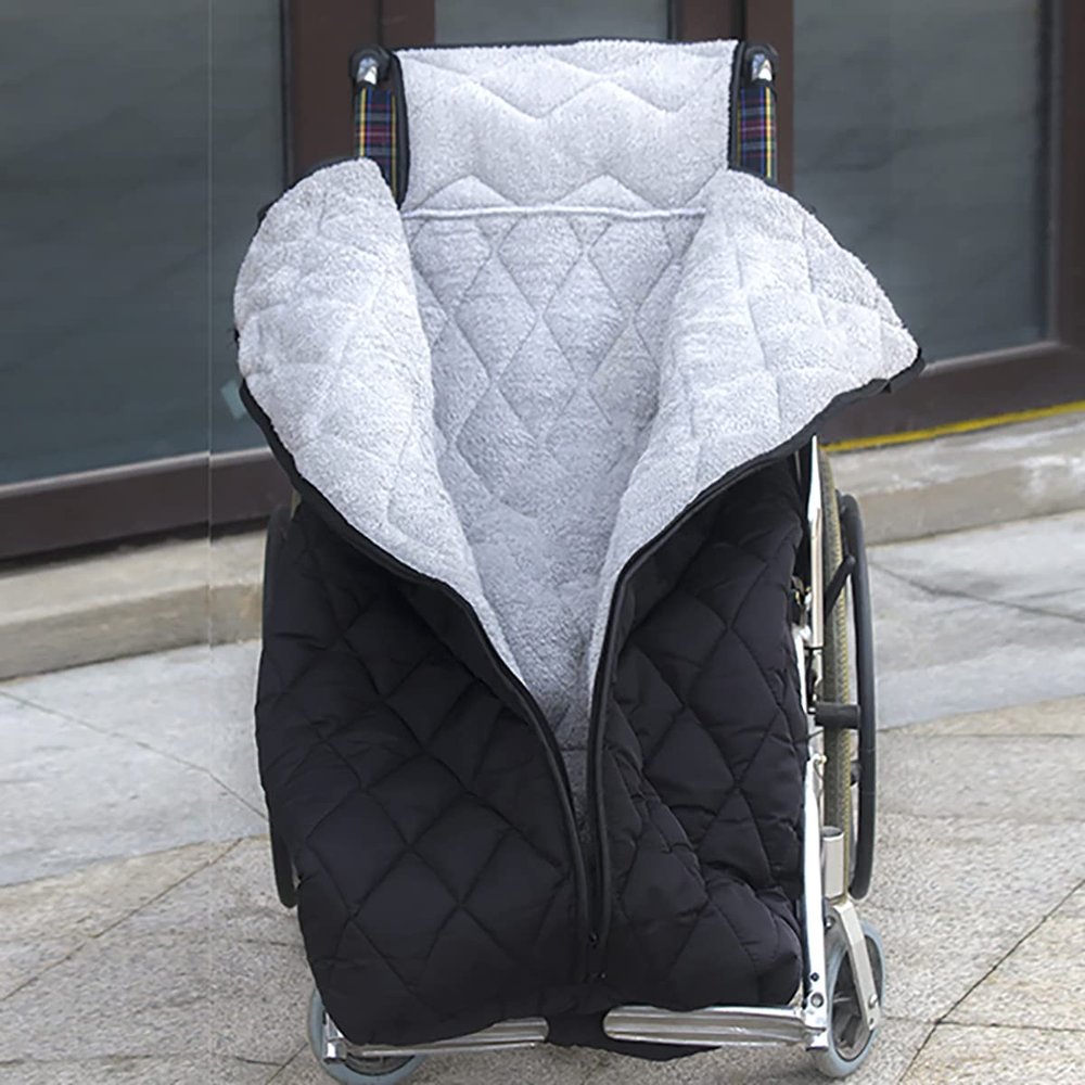 Wheelchair Warmer Blanket - Fleece Lined Leg Cover for Elderly and Disabled - Zippered Winter Lower Body Warmth Solution