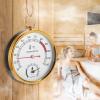 2-in-1 Sauna Thermometer and Hygrometer, Stainless Steel Round Sauna Thermo-Hygrometer High Accuracy Sauna Accessories, Digital Thermo-Humidity Meter for Steam/Sauna Room/Home Office view 1