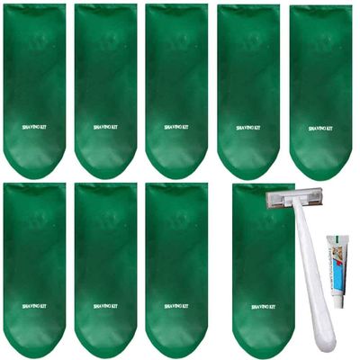 10Pack Luxury Individually Wrapped Hotel Disposable Razors Kit With Shave Cream; Lady Bikini Body All Purpose Pocket Razor Set for Guests; Skin Friendly Travel Shaving Razor for Hotel,Travel, Daily Us