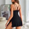Sexy Lingerie for Women Naughty, See Through Plus Size Chemise Sleepwear Hollow out Women Lingerie Set Soft Babydoll Lace Cup Sling Nightwear Mesh Chemise view 2