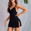 Sexy Lingerie for Women Naughty, See Through Plus Size Chemise Sleepwear Hollow out Women Lingerie Set Soft Babydoll Lace Cup Sling Nightwear Mesh Chemise view 3