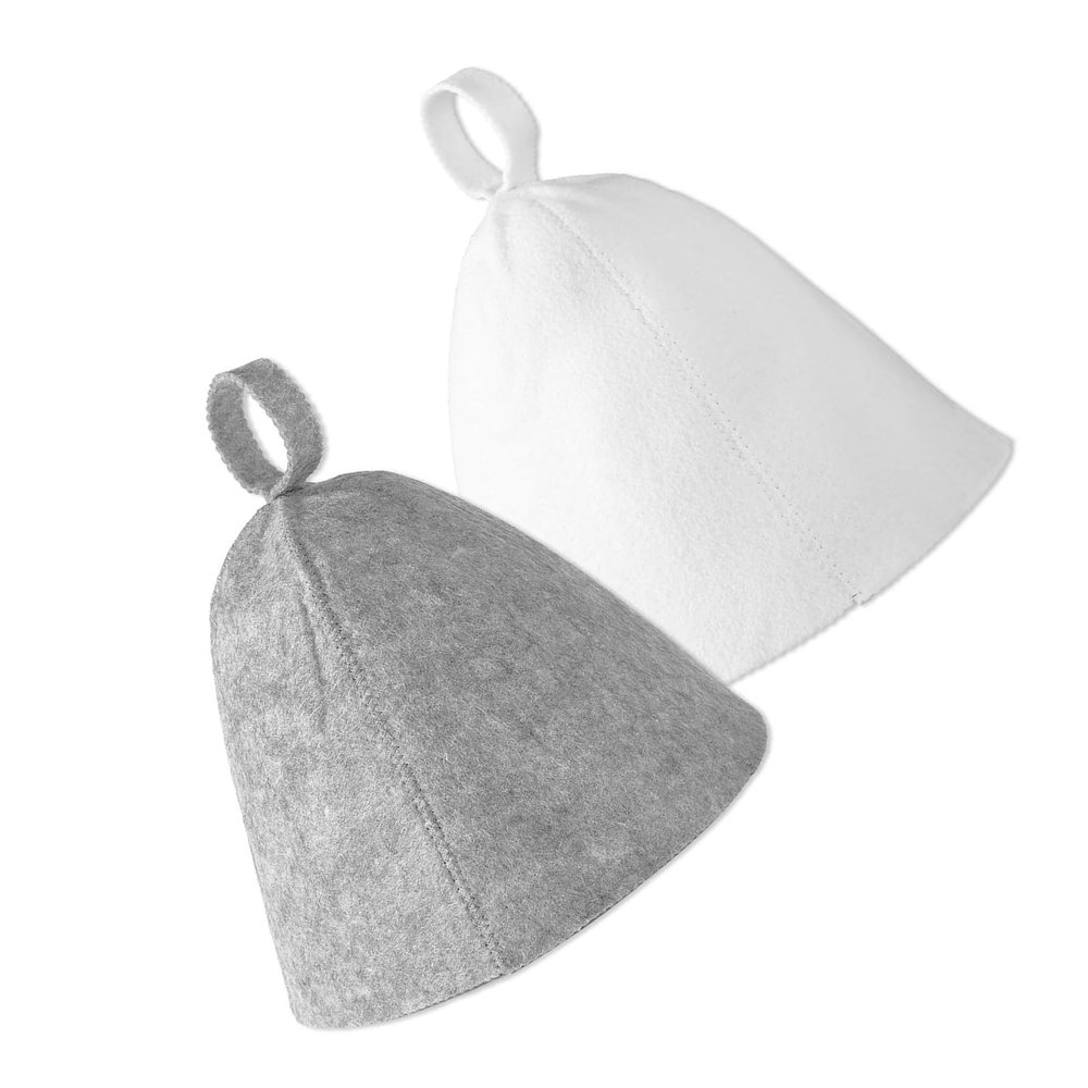 BELOWSYALER 2PCS Sauna Hats Felted Wool Caps Spas Headwear High Temperature Resistant Hat for Steam Baths and Showers