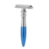 BRRNOO Retro Safety Shaver, Stainless Steel Men Manual Shaver, Streamlined Handle, Suitable for Different Face Shapes and Body Shaving, for Barber Shops, Beauty Salons, and Home Use (Blue) view 1