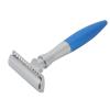 BRRNOO Retro Safety Shaver, Stainless Steel Men Manual Shaver, Streamlined Handle, Suitable for Different Face Shapes and Body Shaving, for Barber Shops, Beauty Salons, and Home Use (Blue) view 2