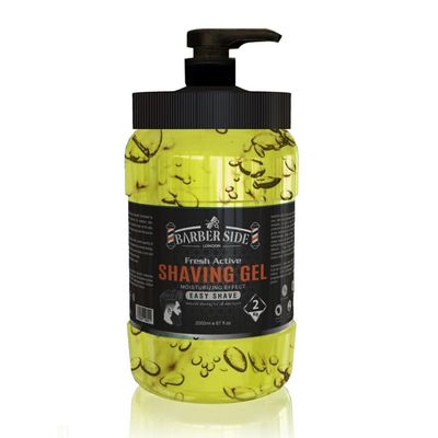 ican Barberside London Fresh Active Moisturising Shaving Gel, Yellow, 2 Litres