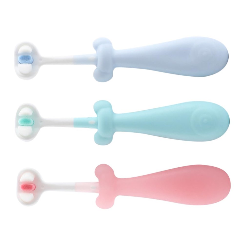 DINHEAROM 3pcs Cute Decorative Boys and Girls Soft Bristles Toothbrush for Boy Girl Manual Cleaning Brush