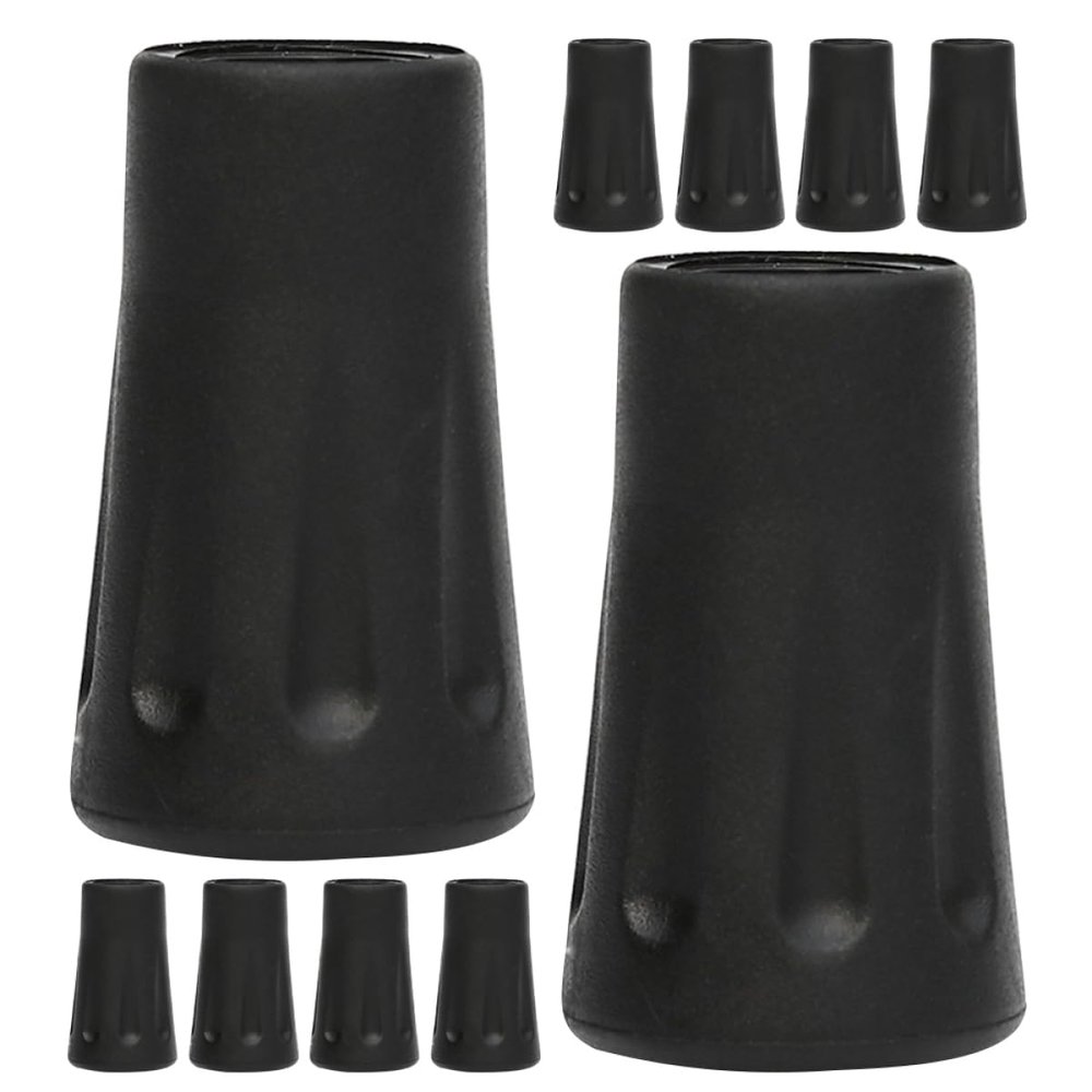VICASKY 10pcs Rubber Cane Tips Replacement Kit for Walking Sticks Trekking Poles Skid Durable Shock Absorbing Tips for Enhanced Stability Outdoors Hiking Accessories