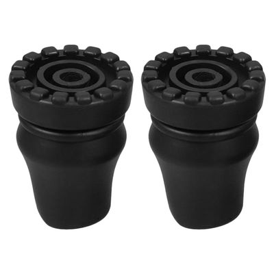 OUNONA 2pcs Slip Foot Pads for Crutches Black Walking Stick Accessories for Seniors for Outdoor Hiking and Indoor Use