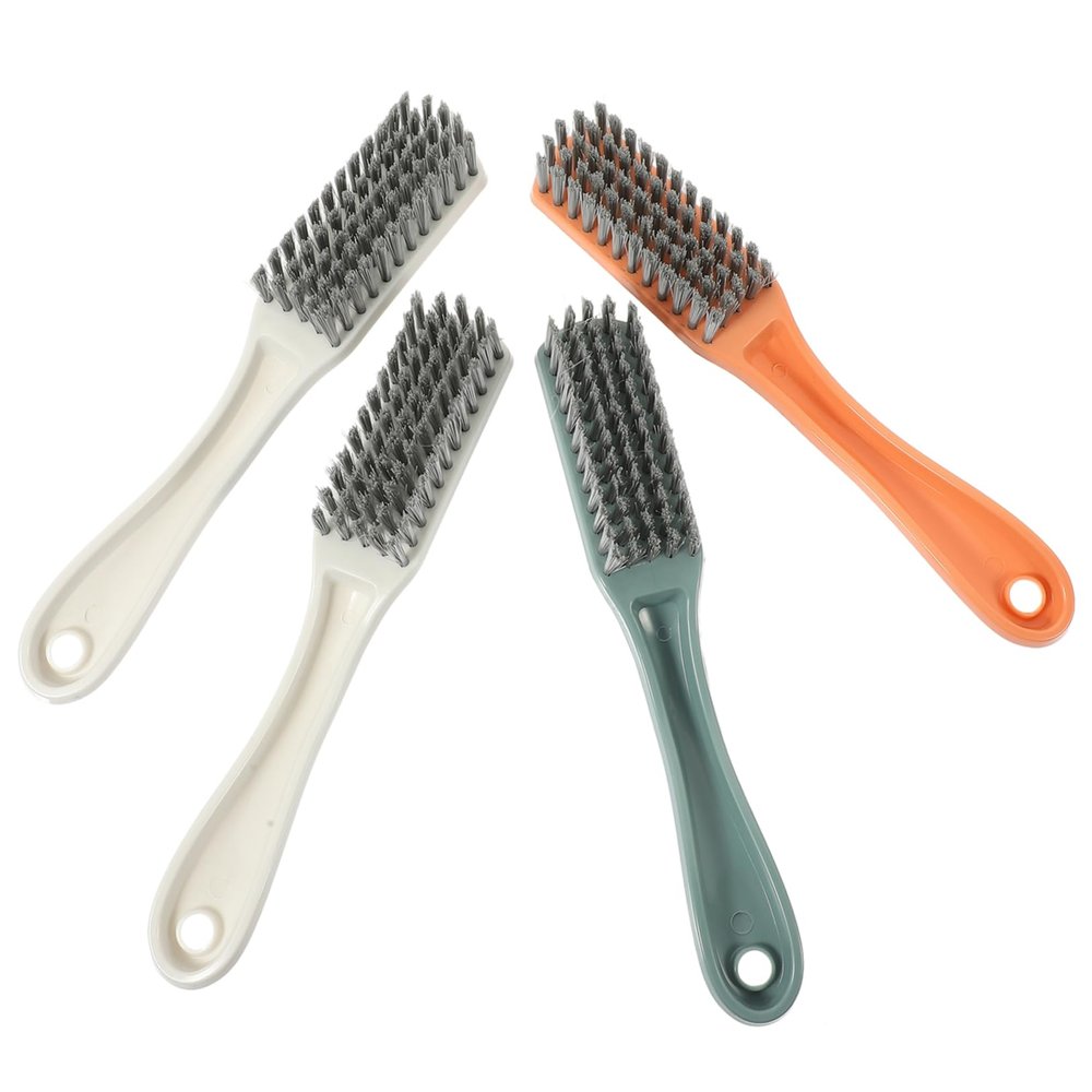 Homoyoyo 4pcs Cleaning Brush Laundry Brush Long Handle for Clothes Cleaning for Radiator Clothes Random Color