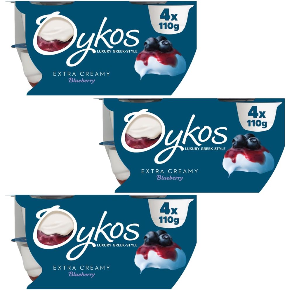 Luxury Greek Yogurt pots 12x110g - OYKOS (Blueberry)