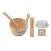 aqxreight Sauna Wooden Bucket Kit 4L with Plastic Liner Handle Hygrothermograph Explosion Proof Lamp for Sauna SPA Bath Shower Swimming Pool view 4