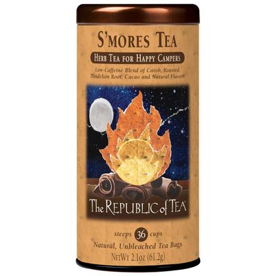 The Republic of Tea S'Mores Herbal Tea Bags, Caffeine-free Herbal Tea with Cocoa, Carob & Dandelion Root, Vegan, Aromatic Chocolate-Nutty, Ideal for Latte, Dessert Tea & Cosy Moments