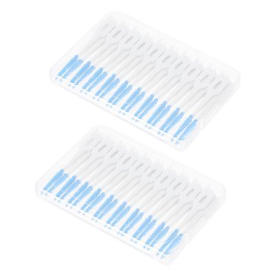 TOPPERFUN 80Pcs Interdental Brushes for Oral Care Flexible Tooth Cleaning Tool Prevent Tooth Decay Gum Issues for Braces Narrow Gaps of Brushes Each Blue
