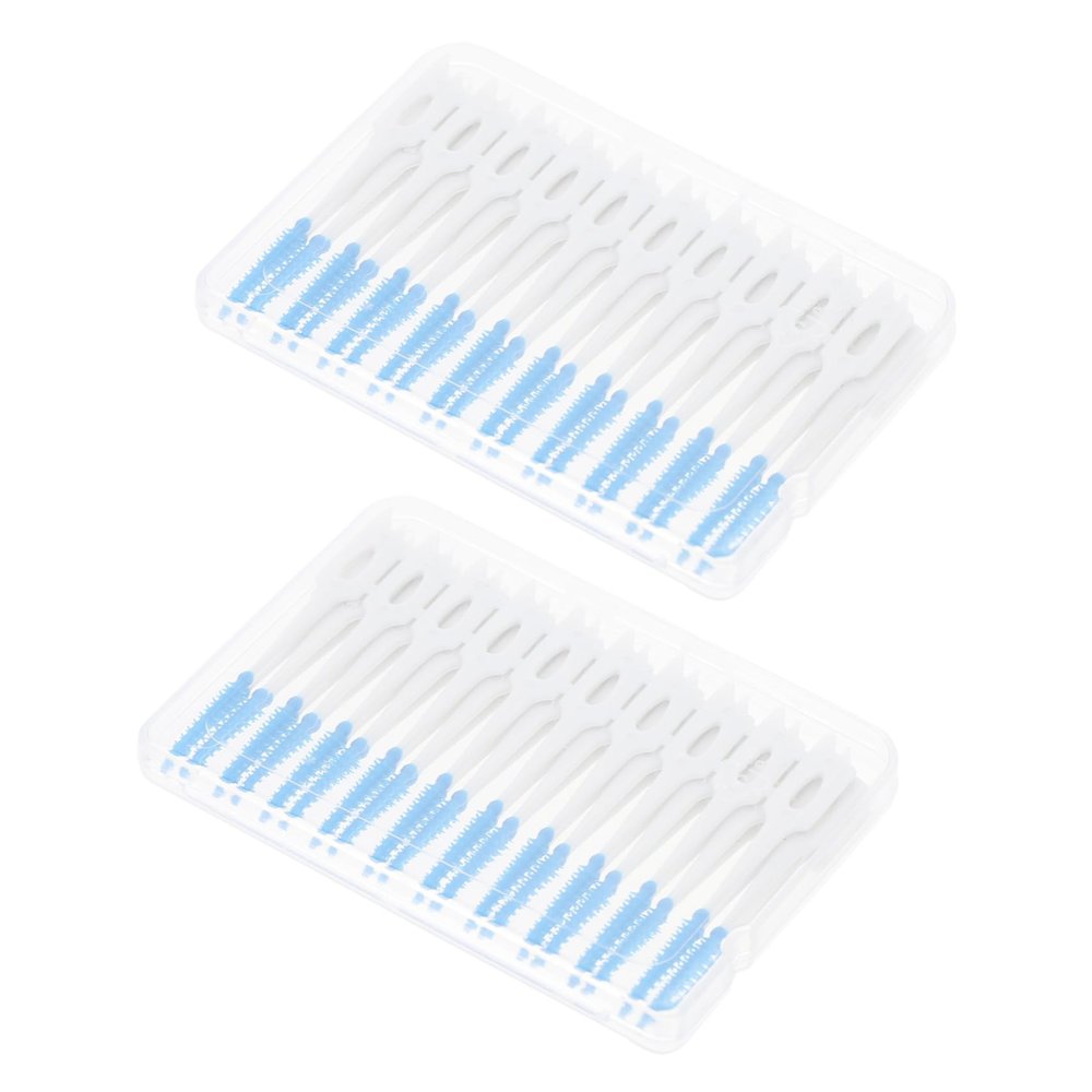 TOPPERFUN 80Pcs Interdental Brushes for Oral Care Flexible Tooth Cleaning Tool Prevent Tooth Decay Gum Issues for Braces Narrow Gaps of Brushes Each Blue