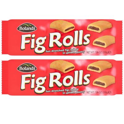 Bolands Fig Rolls Twin Pack 2 x 14 Classic Biscuits Filled with Sweet Fig Paste Favourite Irish Snack