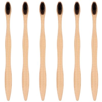 Beaupretty 6pcs Natural Biodegradable Bamboo Toothbrushes Bristles Toothbrush for Home Travel Use