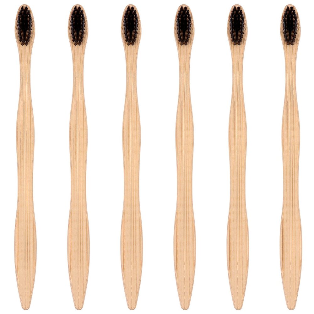 Beaupretty 6pcs Natural Biodegradable Bamboo Toothbrushes Bristles Toothbrush for Home Travel Use