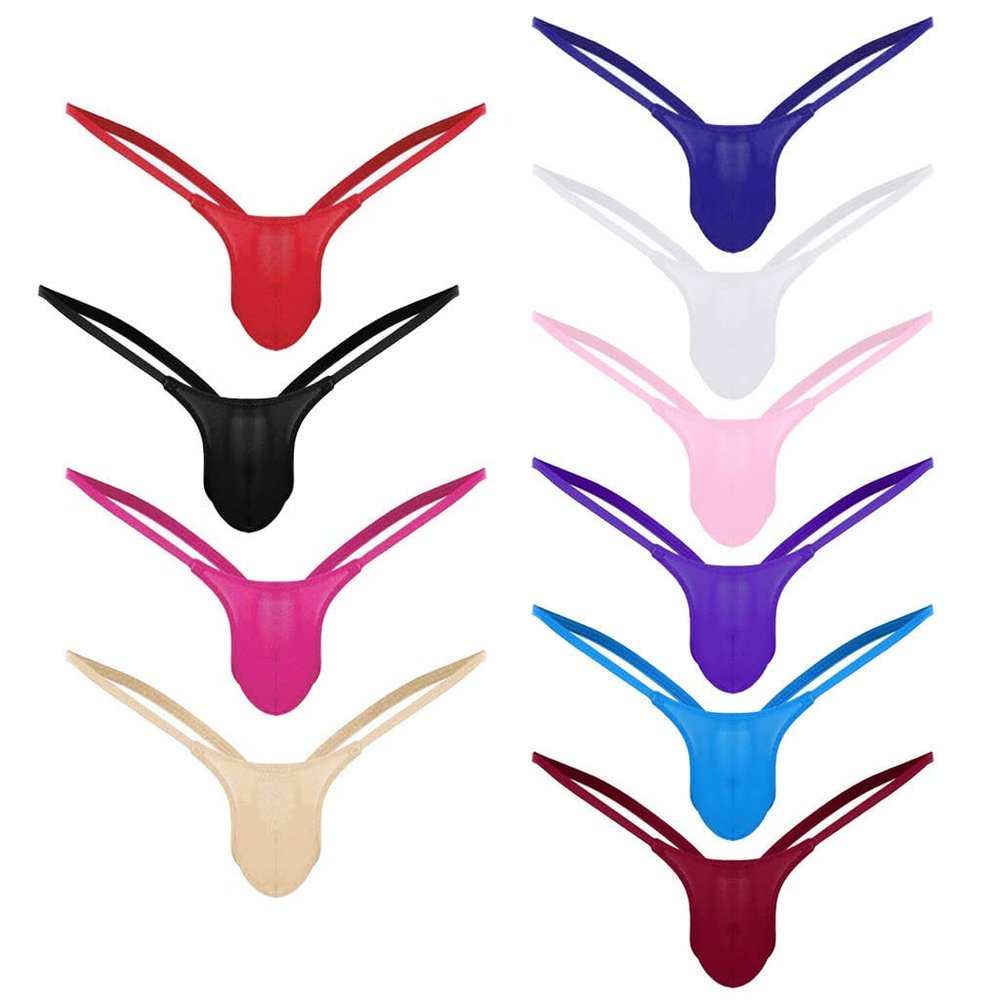 2025 Mens Sexy Underware Mens G-String Waist Back Low Open Underpants 10 Underwear Briefs Thong Kimono Cosplay Plus Size (Multicolor, XXXL)
