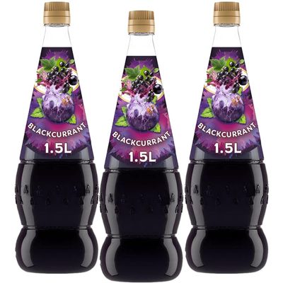 Blackcurrant Squash 1.5L Rich in Vitamin C, Made with British Blackcurrants - Rna (3 x Bottles)