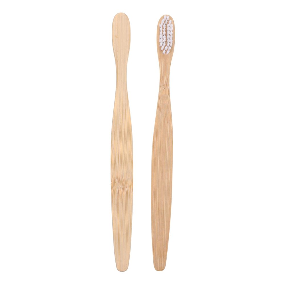 TOPPERFUN Bamboo Toothbrush with Flexible Soft Bristles for Adults 2pcs Comfortable to Use Eco Friendly Natural Bamboo Handle Effectively Removes Calculus, for Daily Oral Care