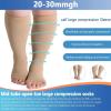 2/3/4/6 Pairs 2XL-7XL Plus Size Compression Socks 20-30 mmHg Wide Calf Open Toe Compression Support Stocking (Sky Blue, 2XL) view 3
