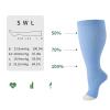 2/3/4/6 Pairs 2XL-7XL Plus Size Compression Socks 20-30 mmHg Wide Calf Open Toe Compression Support Stocking (Sky Blue, 2XL) view 4