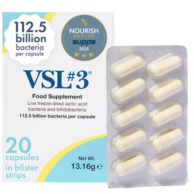 VSL#3 Live Bacteria Supplement - Daily Gut Health Formula, 20 Capsules