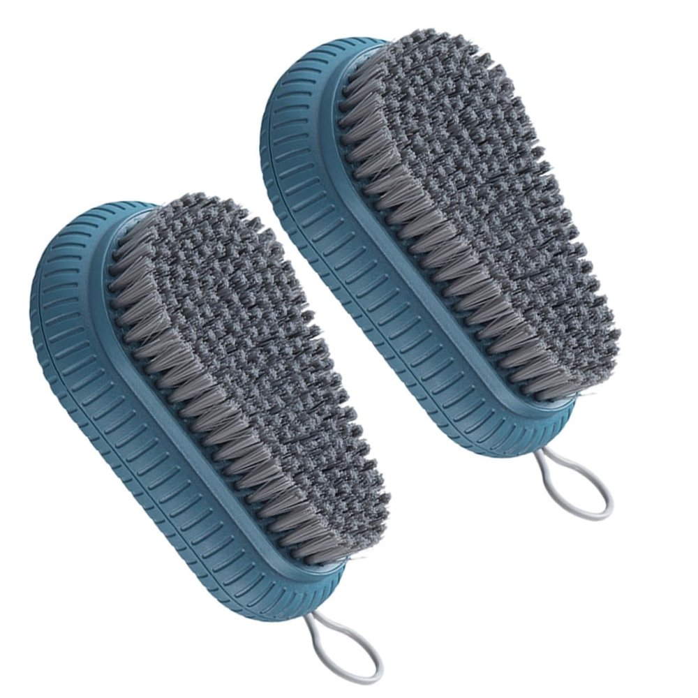 OATIPHO Cleaning Brushes Sturdy 2pcs Blue for Shoes and Clothes with Abs Material and Hanging Style Household Laundry Scrub Brushes for Home and Kitchen Use