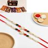 Ghasitaram Gifts Rakhi for Brother Rakhis Online - Set of 2 - ABC-22 Pearl Beads Rakhi with Asorted Bites Box