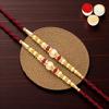 Ghasitaram Gifts Rakhi for Brother Rakhis Online - Set of 2 - Y-83 Pearl Rakhi view 1
