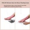 ChengChengJin 1 Pair Silicone Dishwashing Gloves-Reusable Scrubber Cleaning Gloves- for Housework, Bathroom, Kitchen, Car, Pets-Green view 4
